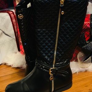 Michael Kors black faux leather boot